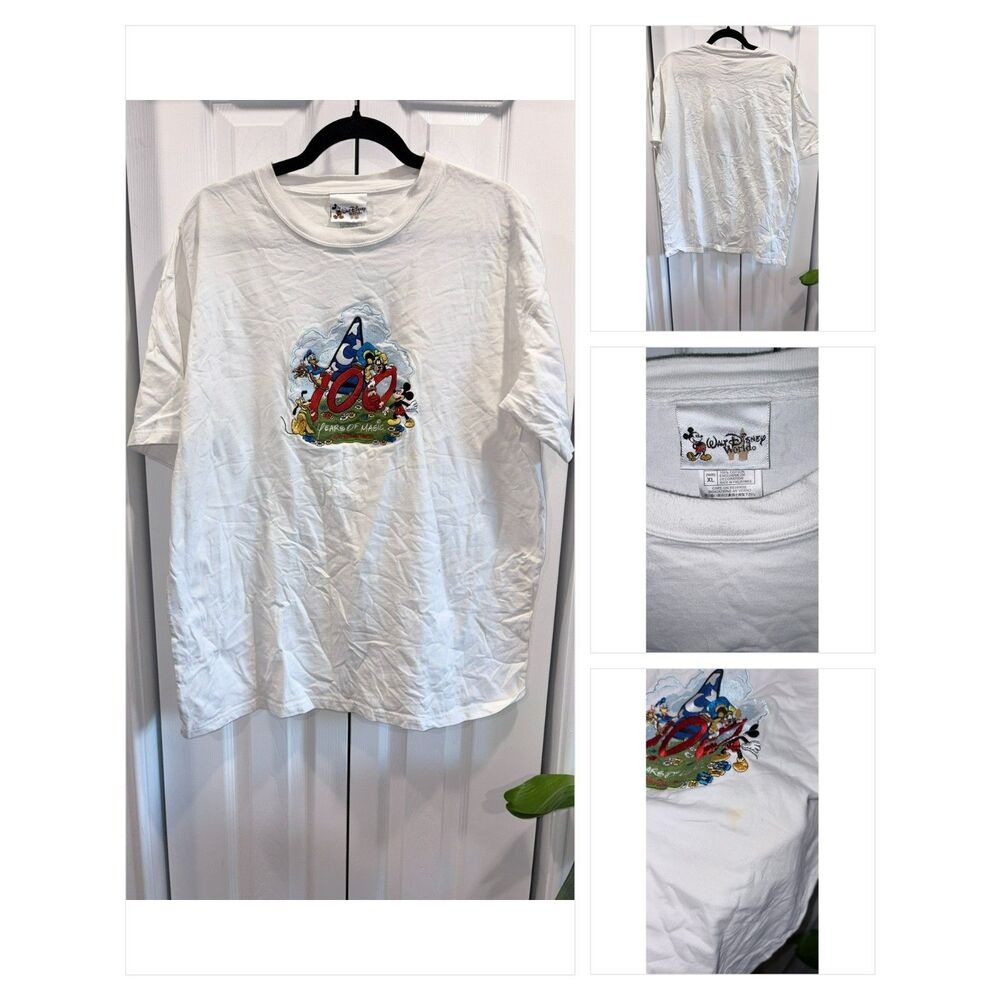 Vintage Walt Disney World 100 Years of Magic Embroidered T Shirt XL